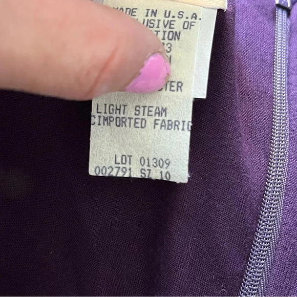 Vintage Watters and Watters Purple Velvet midi Formal Dress size 10 - Picture 4 of 10